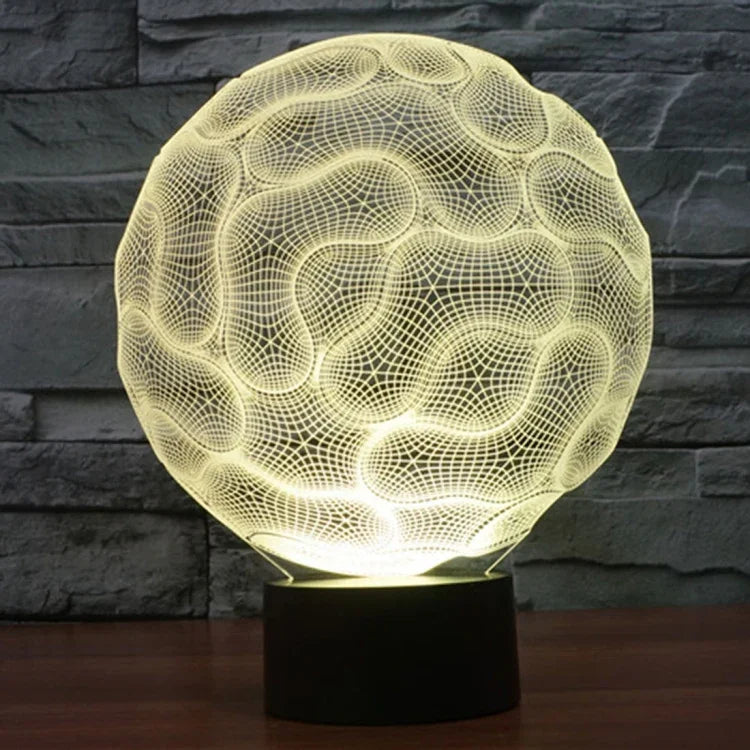 Lampe de Bureau Créative Stéréo Visuelle à Décoloration 7 Couleurs Veilleuse, Style Cerveau