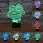 Lampe de bureau créative avec effets visuels stéréo et décoloration en 7 couleurs, Veilleuse, Style Grenouille