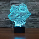 Lampe de bureau créative avec effets visuels stéréo et décoloration en 7 couleurs, Veilleuse, Style Grenouille