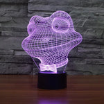 Lampe de bureau créative avec effets visuels stéréo et décoloration en 7 couleurs, Veilleuse, Style Grenouille