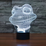 Lampe de bureau créative avec effets visuels stéréo et décoloration en 7 couleurs, Veilleuse, Style Grenouille