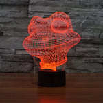 Lampe de bureau créative avec effets visuels stéréo et décoloration en 7 couleurs, Veilleuse, Style Grenouille