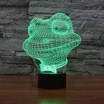 Lampe de bureau créative avec effets visuels stéréo et décoloration en 7 couleurs, Veilleuse, Style Grenouille