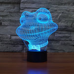 Lampe de bureau créative avec effets visuels stéréo et décoloration en 7 couleurs, Veilleuse, Style Grenouille