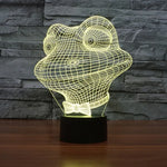Lampe de bureau créative avec effets visuels stéréo et décoloration en 7 couleurs, Veilleuse, Style Grenouille