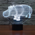Lampe de bureau lumineuse créative 7 couleurs avec effets visuels en 3D, Veilleuse, Style Rhinocéros