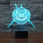Lampe de bureau lumineuse créative, 7 couleurs, style requin, visualisation 3D