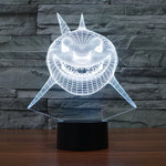 Lampe de bureau lumineuse créative, 7 couleurs, style requin, visualisation 3D