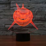 Lampe de bureau lumineuse créative, 7 couleurs, style requin, visualisation 3D