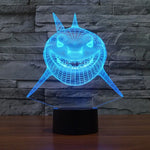 Lampe de bureau lumineuse créative, 7 couleurs, style requin, visualisation 3D