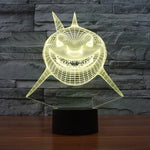 Lampe de bureau lumineuse créative, 7 couleurs, style requin, visualisation 3D