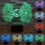 Lampe de bureau/veilleuse stéréo visuelle créative 7 couleurs avec décoloration, style TIE Fighter