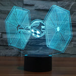 Lampe de bureau/veilleuse stéréo visuelle créative 7 couleurs avec décoloration, style TIE Fighter