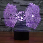 Lampe de bureau/veilleuse stéréo visuelle créative 7 couleurs avec décoloration, style TIE Fighter
