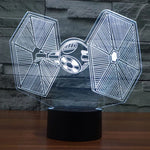Lampe de bureau/veilleuse stéréo visuelle créative 7 couleurs avec décoloration, style TIE Fighter