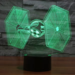 Lampe de bureau/veilleuse stéréo visuelle créative 7 couleurs avec décoloration, style TIE Fighter