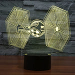 Lampe de bureau/veilleuse stéréo visuelle créative 7 couleurs avec décoloration, style TIE Fighter