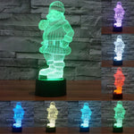 Lampe de bureau lumineuse créative 3D à 7 couleurs, Veilleuse, style Père Noël
