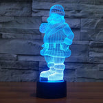 Lampe de bureau lumineuse créative 3D à 7 couleurs, Veilleuse, style Père Noël