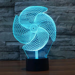 Lampe de bureau lumineuse créative à changement de couleur 7 couleurs, Veilleuse de style grand moulin à vent