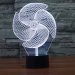 Lampe de bureau lumineuse créative à changement de couleur 7 couleurs, Veilleuse de style grand moulin à vent