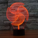 Lampe de bureau lumineuse créative à changement de couleur 7 couleurs, Veilleuse de style grand moulin à vent