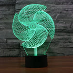 Lampe de bureau lumineuse créative à changement de couleur 7 couleurs, Veilleuse de style grand moulin à vent
