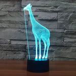 Lampe de Bureau Stéréo Visuelle Créative 7 Couleurs Décoloration Veilleuse, Style Girafe