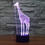 Lampe de Bureau Stéréo Visuelle Créative 7 Couleurs Décoloration Veilleuse, Style Girafe