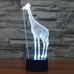 Lampe de Bureau Stéréo Visuelle Créative 7 Couleurs Décoloration Veilleuse, Style Girafe