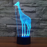 Lampe de Bureau Stéréo Visuelle Créative 7 Couleurs Décoloration Veilleuse, Style Girafe