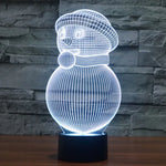 Lampe de bureau/veilleuse à stéréoscopie visuelle créative à 7 couleurs, style bonhomme de neige