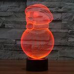 Lampe de bureau/veilleuse à stéréoscopie visuelle créative à 7 couleurs, style bonhomme de neige