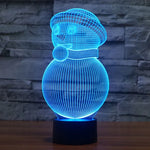 Lampe de bureau/veilleuse à stéréoscopie visuelle créative à 7 couleurs, style bonhomme de neige