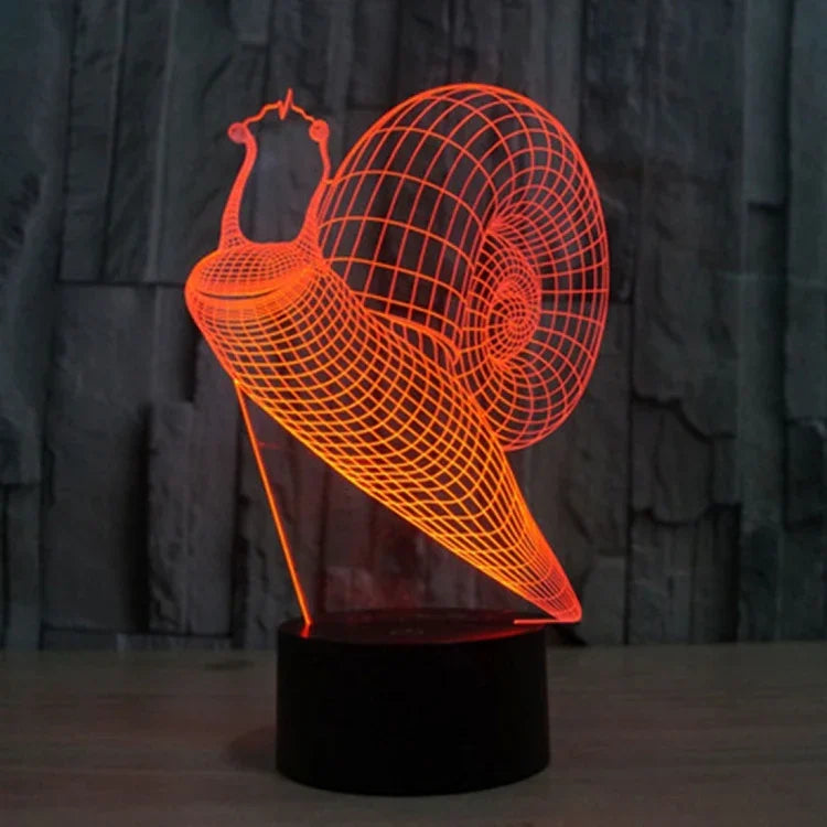 Lampe de bureau créative en forme de limace avec 7 couleurs changeantes, veilleuse visuelle stéréo
