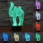Veilleuse de bureau créative visuelle stéréo à 7 couleurs, style chameau