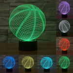 Lampe de Bureau Lampe de Nuit Stéréo Visuelle Créative à Décoloration 7 Couleurs, Style Basket-ball