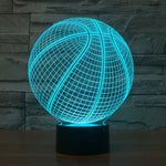Lampe de Bureau Lampe de Nuit Stéréo Visuelle Créative à Décoloration 7 Couleurs, Style Basket-ball