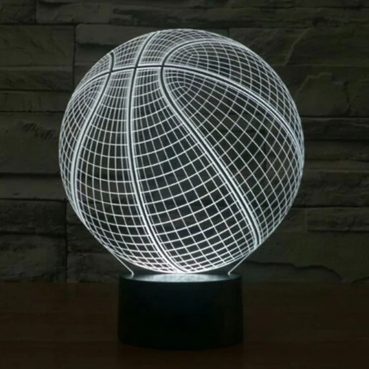 Lampe de Bureau Lampe de Nuit Stéréo Visuelle Créative à Décoloration 7 Couleurs, Style Basket-ball