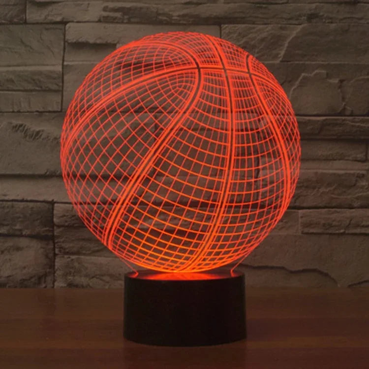 Lampe de Bureau Lampe de Nuit Stéréo Visuelle Créative à Décoloration 7 Couleurs, Style Basket-ball