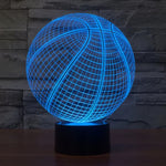 Lampe de Bureau Lampe de Nuit Stéréo Visuelle Créative à Décoloration 7 Couleurs, Style Basket-ball