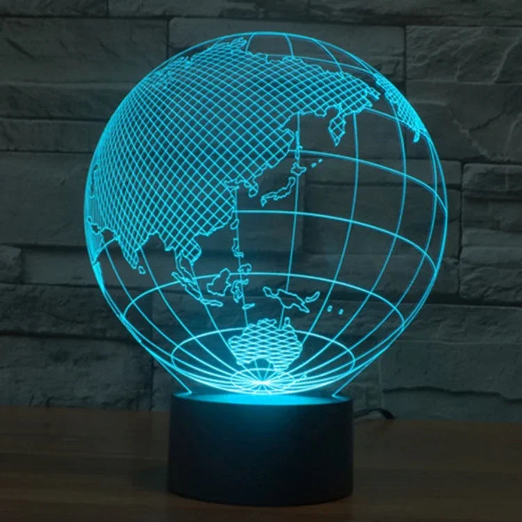 Lampe de bureau créative à stéréoscopie visuelle 7 couleurs, lampe de nuit, style asiatique