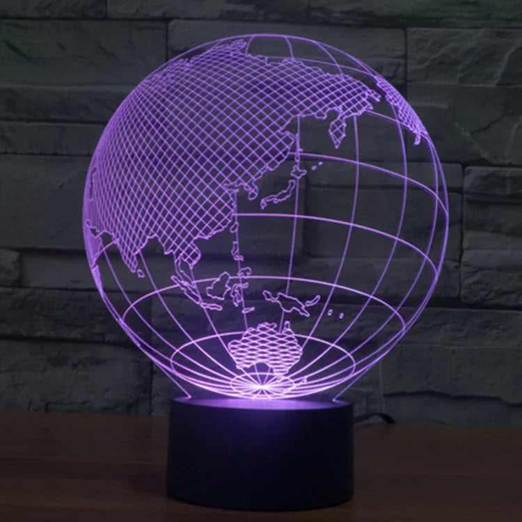 Lampe de bureau créative à stéréoscopie visuelle 7 couleurs, lampe de nuit, style asiatique