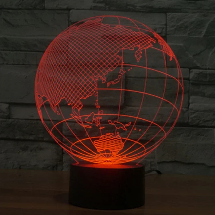 Lampe de bureau créative à stéréoscopie visuelle 7 couleurs, lampe de nuit, style asiatique