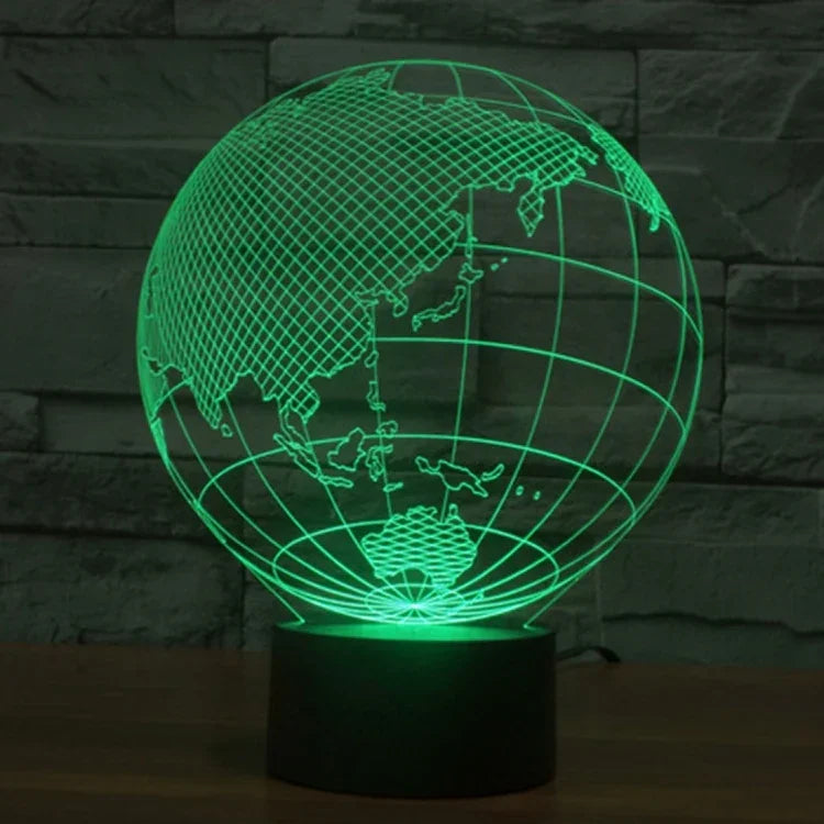 Lampe de bureau créative à stéréoscopie visuelle 7 couleurs, lampe de nuit, style asiatique