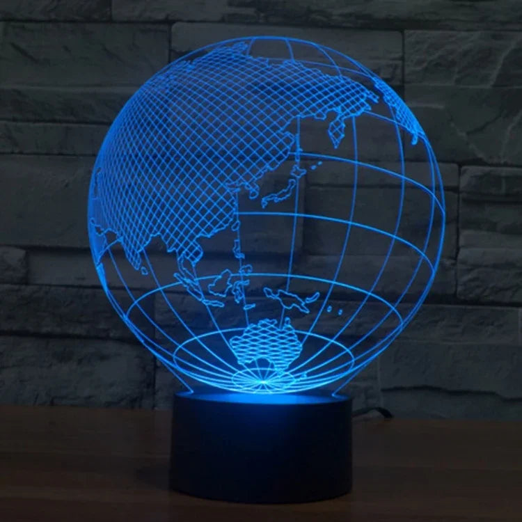Lampe de bureau créative à stéréoscopie visuelle 7 couleurs, lampe de nuit, style asiatique