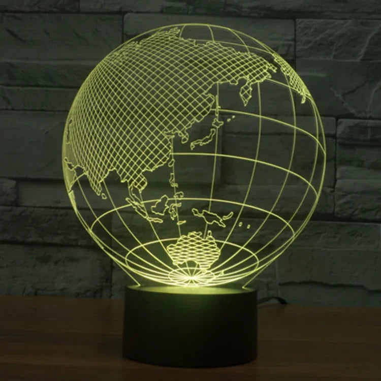 Lampe de bureau créative à stéréoscopie visuelle 7 couleurs, lampe de nuit, style asiatique