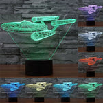 Lampe de bureau créative avec décoloration 7 couleurs, lampe de nuit stéréo visuelle, style vaisseau de guerre Star Trek