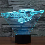 Lampe de bureau créative avec décoloration 7 couleurs, lampe de nuit stéréo visuelle, style vaisseau de guerre Star Trek