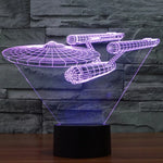 Lampe de bureau créative avec décoloration 7 couleurs, lampe de nuit stéréo visuelle, style vaisseau de guerre Star Trek